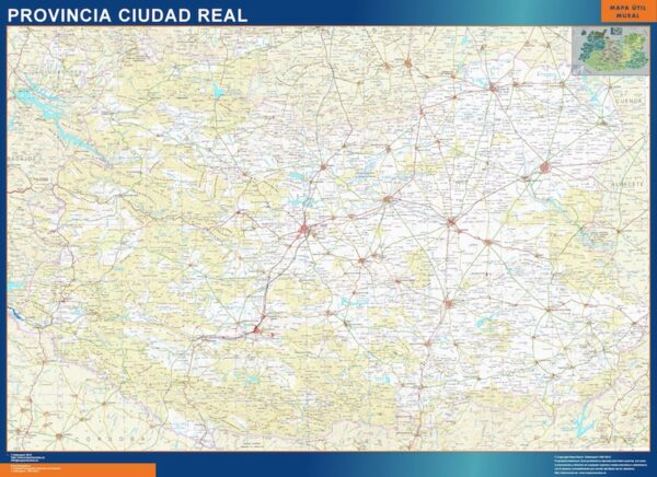 Carte Province Ciudad Real Plastifiée
