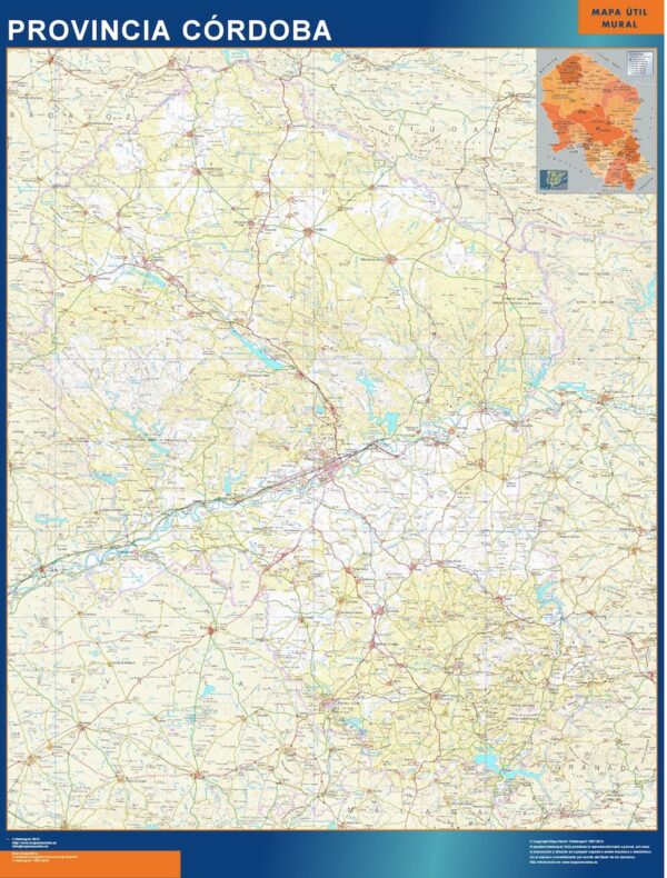 Carte Province Cordoba Plastifiée