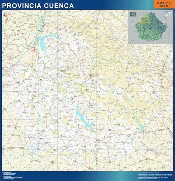 Carte Province Cuenca Plastifiée