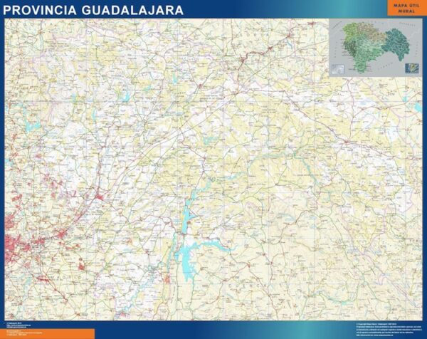 Carte Province Guadalajara Plastifiée