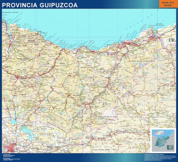 Carte Province Guipuzcoa Plastifiée