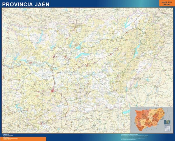 Carte Province Jaen Plastifiée
