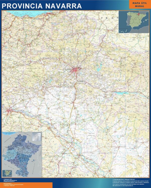 Carte Province Navarra Plastifiée