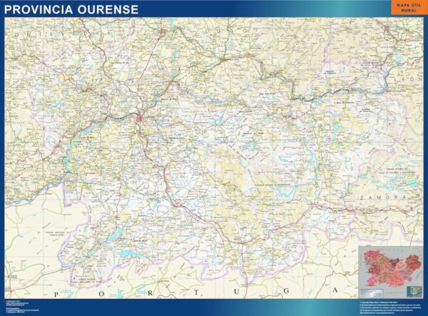 Carte Province Ourense Plastifiée