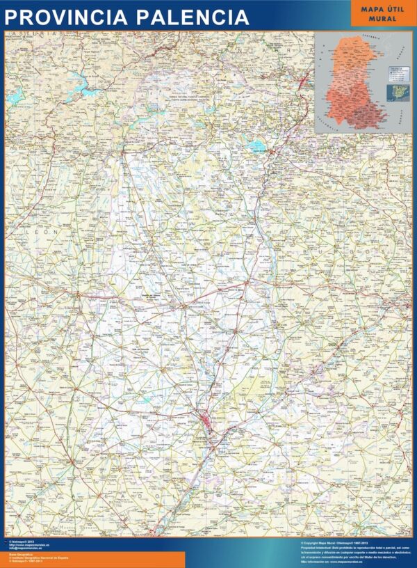 Carte Province Palencia Plastifiée