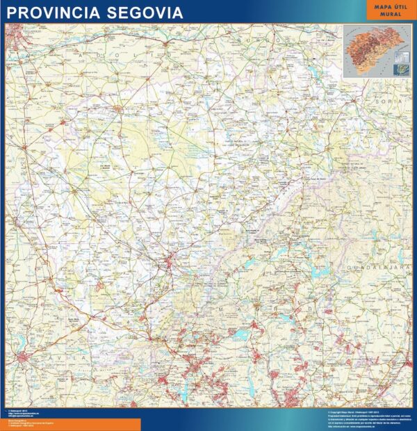 Carte Province Segovia Plastifiée