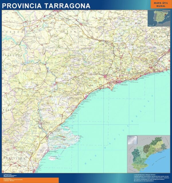 Carte Province Tarragona Plastifiée