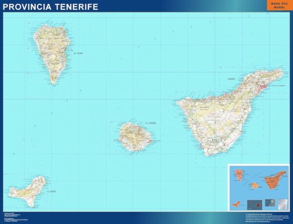 Carte Province Tenerife Plastifiée