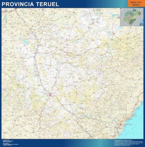 Carte Province Teruel Plastifiée