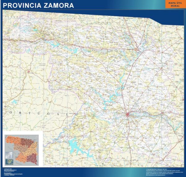 Carte Province Zamora Plastifiée
