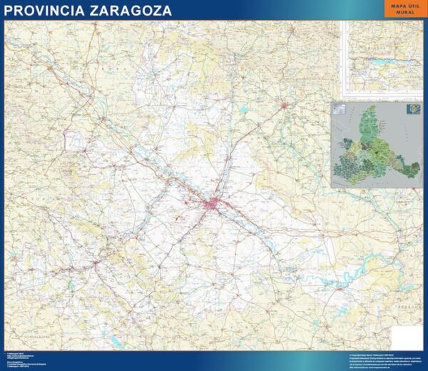 Carte Province Zaragoza Plastifiée