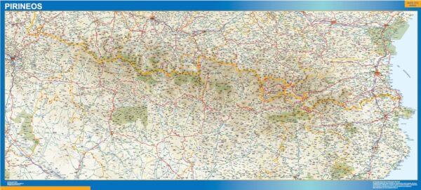 Carte Pyrénées Plastifiée