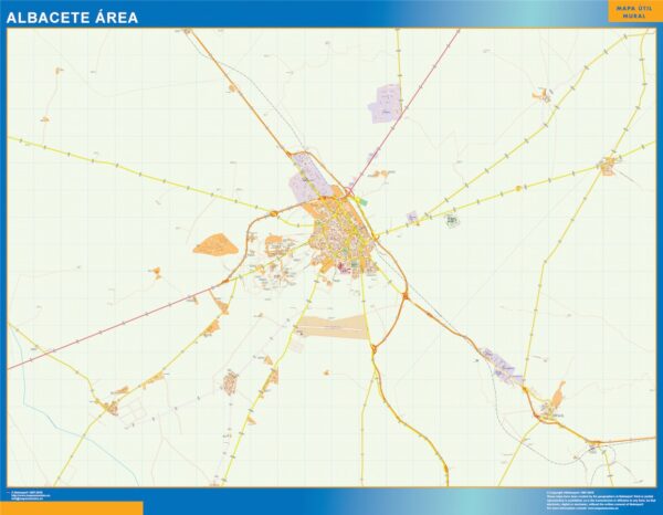 Carte Routière Albacete Région Plastifiée