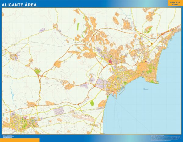 Carte Routière Alicante Région Plastifiée