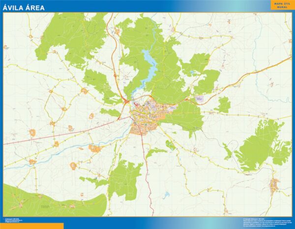 Carte Routière Avila Région Plastifiée