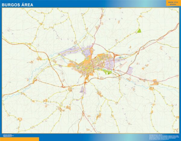 Carte Routière Burgos Région Plastifiée