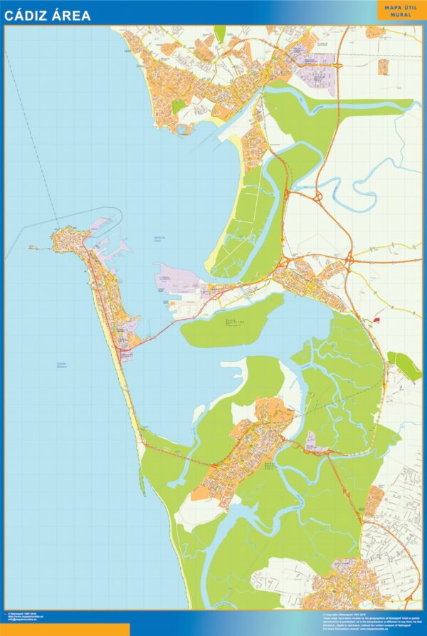 Carte Routière Cadiz Région Plastifiée