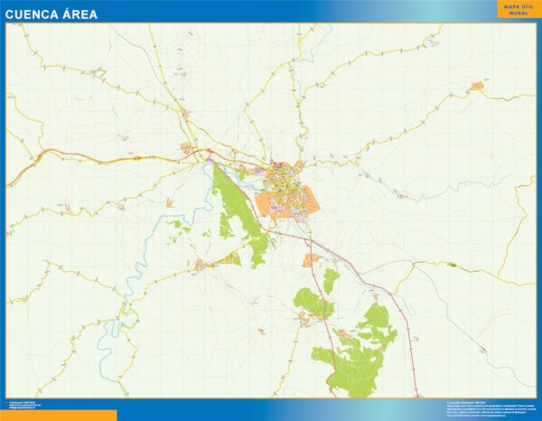 Carte Routière Cuenca Région Plastifiée