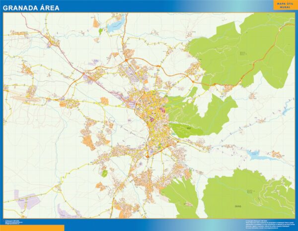 Carte Routière Granada Région Plastifiée