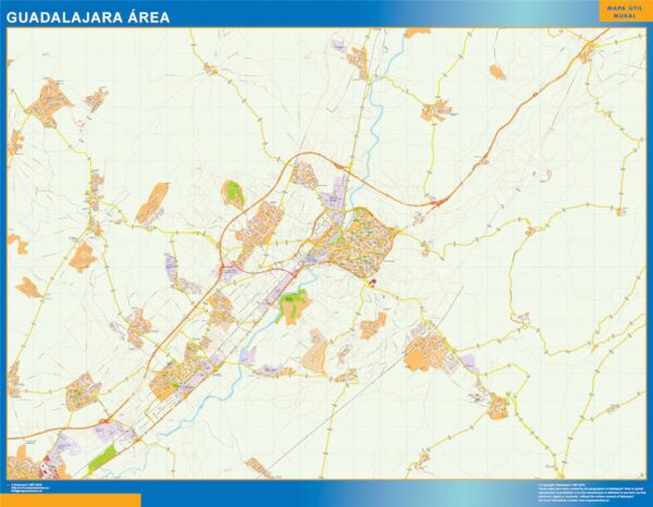 Carte Routière Guadalajara Région Plastifiée