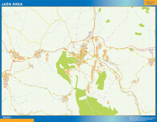 Carte Routière Jaen Région Plastifiée