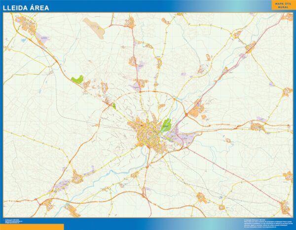 Carte Routière Lleida Région Plastifiée