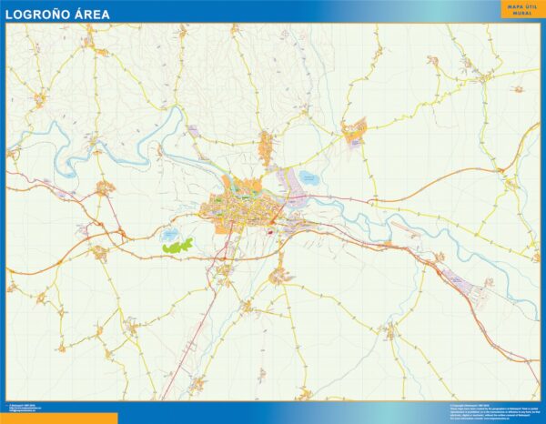 Carte Routière Logrono Région Plastifiée