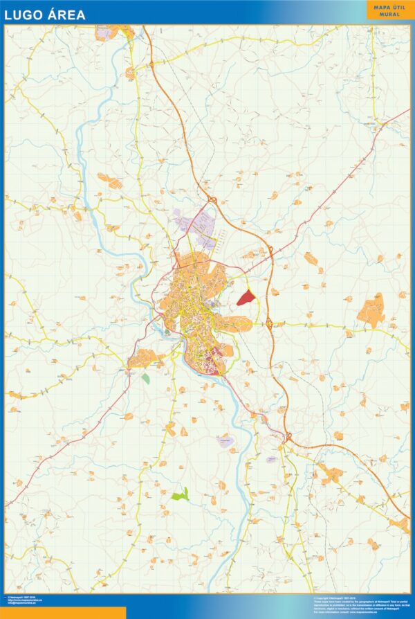Carte Routière Lugo Région Plastifiée