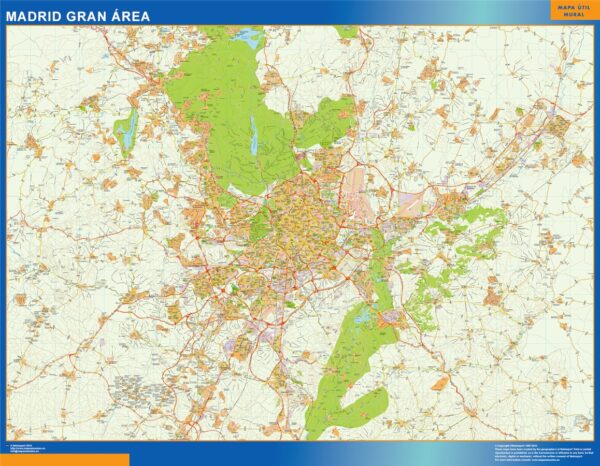 Carte Routière Madrid Grande Région Plastifiée