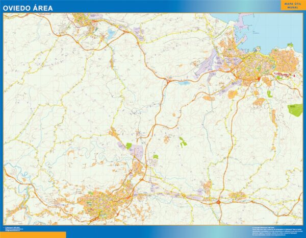 Carte Routière Oviedo Région Plastifiée