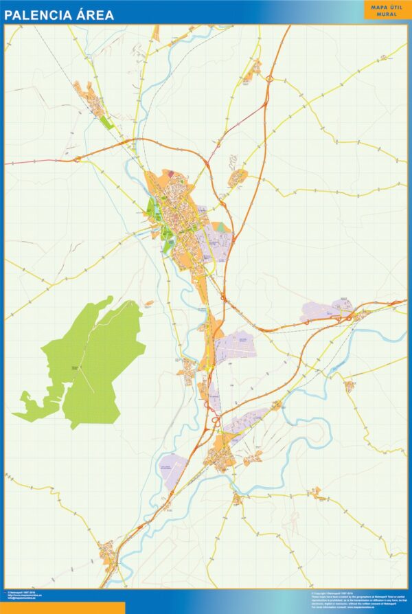 Carte Routière Palencia Région Plastifiée