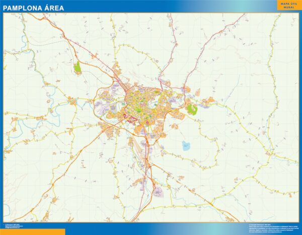 Carte Routière Pamplona Région Plastifiée