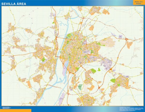 Carte Routière Sevilla Région Plastifiée