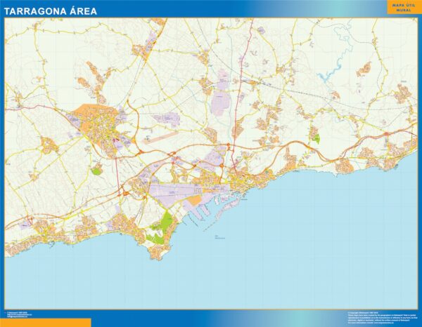 Carte Routière Tarragona Région Plastifiée