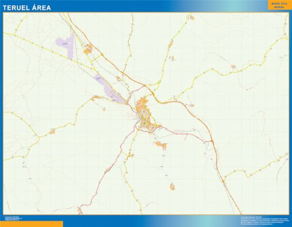Carte Routière Teruel Région Plastifiée