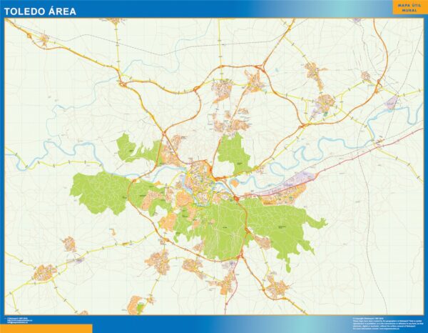 Carte Routière Toledo Région Plastifiée