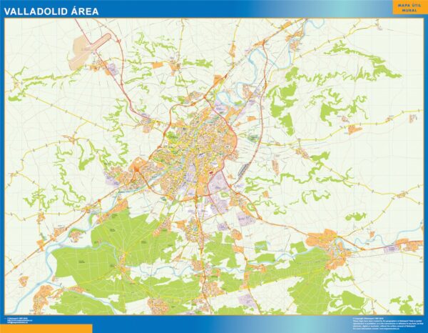 Carte Routière Valladolid Région Plastifiée