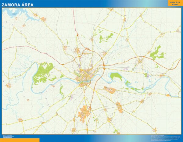 Carte Routière Zamora Région Plastifiée