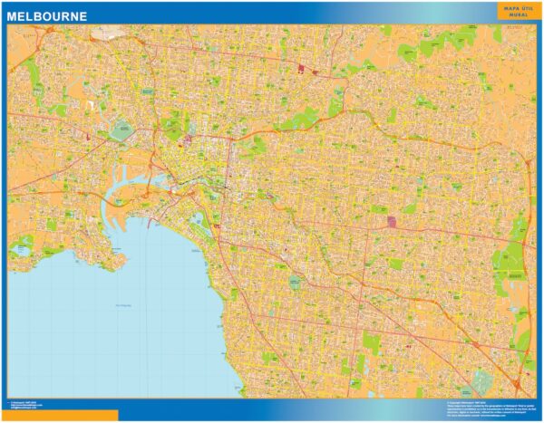 Mapa Melbourne Plastifiée Australie