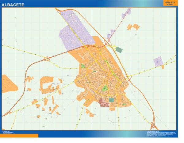 Plan Des Rues Albacete Plastifiée