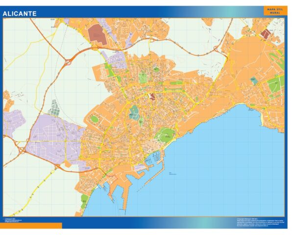 Plan Des Rues Alicante Plastifiée