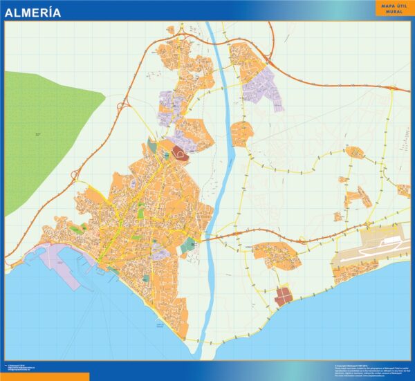 Plan Des Rues Almeria Plastifiée
