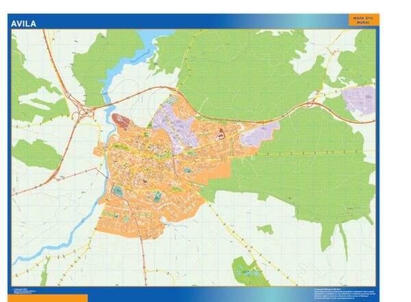 Plan Des Rues Avila Plastifiée