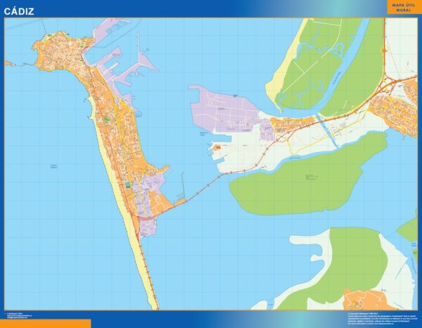 Plan Des Rues Cadiz Plastifiée