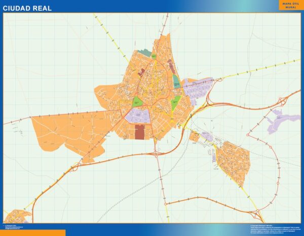 Plan Des Rues Ciudad Real Plastifiée