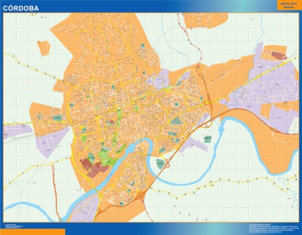Plan Des Rues Cordoba Plastifiée