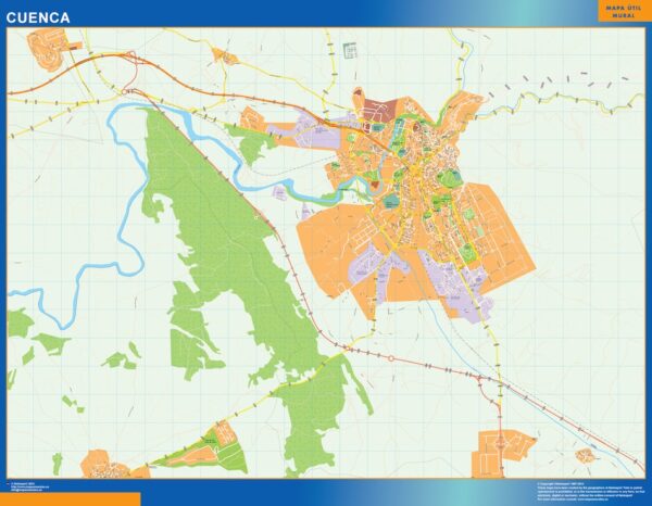 Plan Des Rues Cuenca Plastifiée