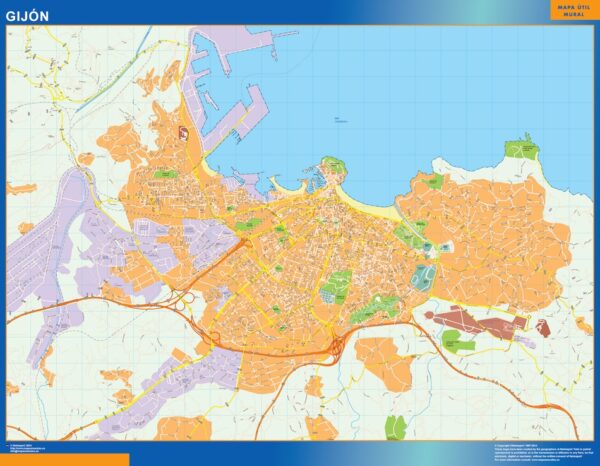 Plan Des Rues Gijon Plastifiée