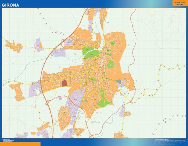 Plan Des Rues Girona Plastifiée