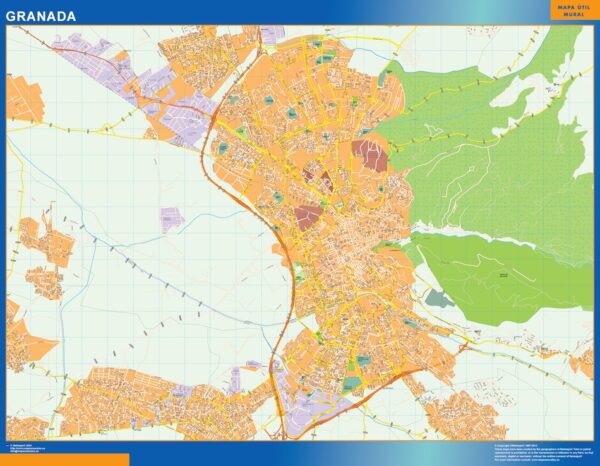 Plan Des Rues Granada Plastifiée